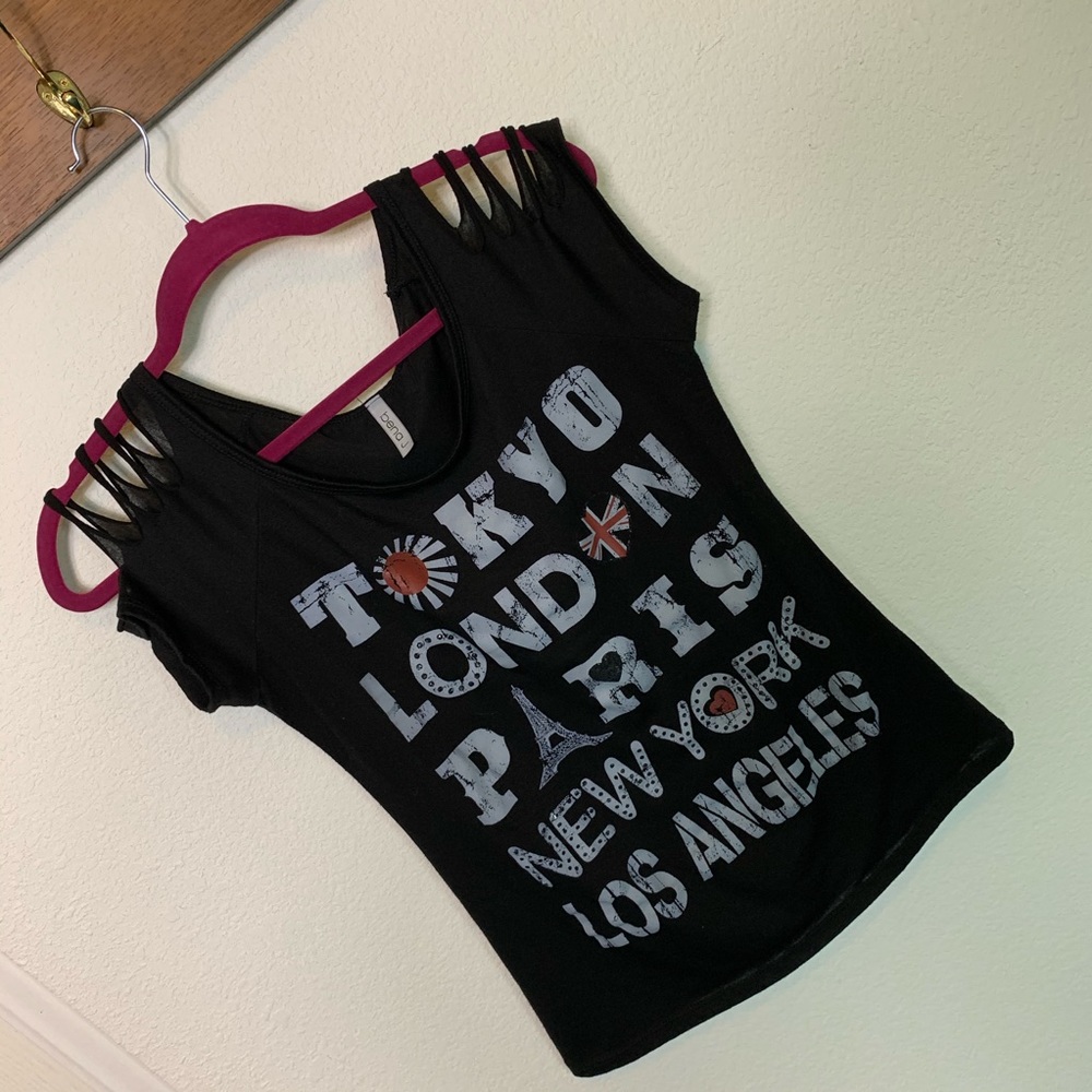 Tokyo,London,Paris,NewYork, Los Angeles cutout tee - Picture 3 of 7